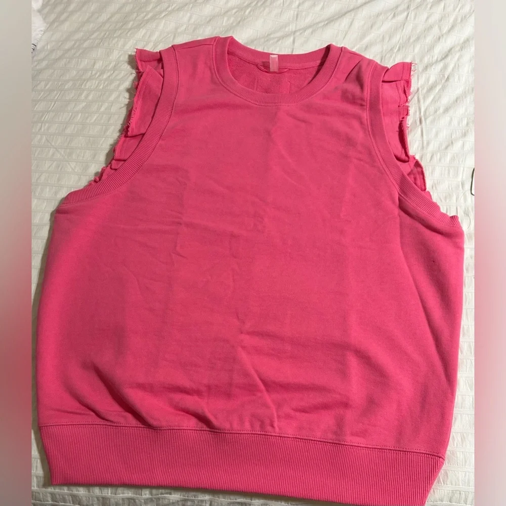 Free People Movement Flutter Tank. Color Flamingo. Size L - Picture 6 of 9